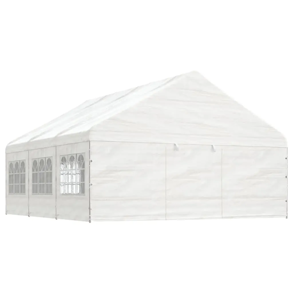 vidaXL Gazebo con Tetto Bianco 6,69x5,88x3,75 m in Polietilene