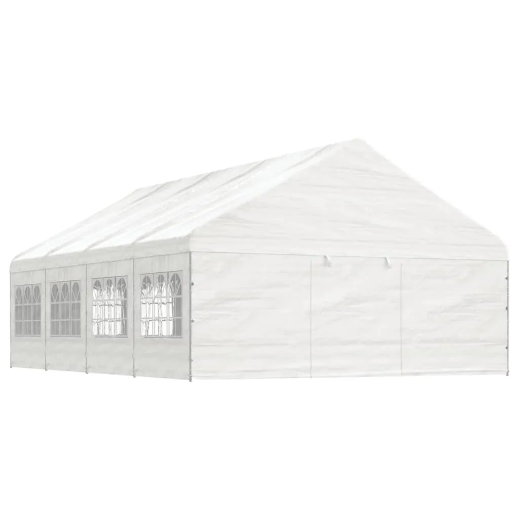 vidaXL Gazebo con Tetto Bianco 8,92x5,88x3,75 m in Polietilene