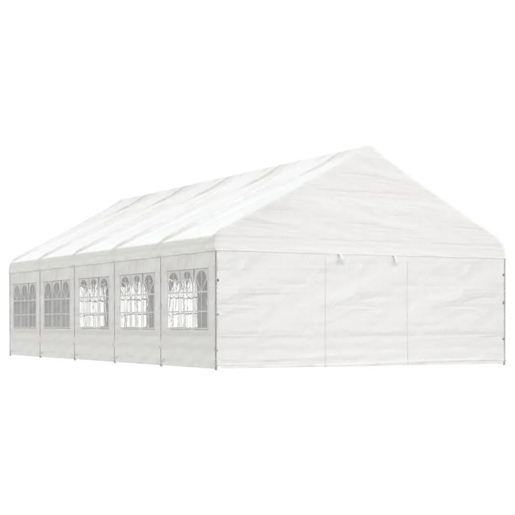 vidaXL Gazebo con Tetto Bianco 11,15x5,88x3,75 m in Polietilene