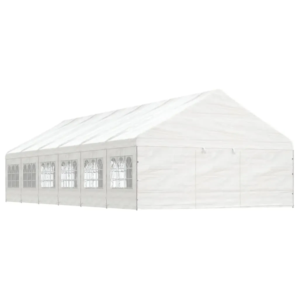 vidaXL Gazebo con Tetto Bianco 13,38x5,88x3,75 m in Polietilene