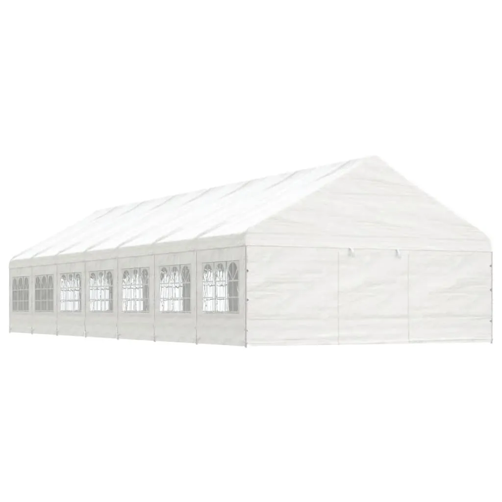 vidaXL Gazebo con Tetto Bianco 15,61x5,88x3,75 m in Polietilene