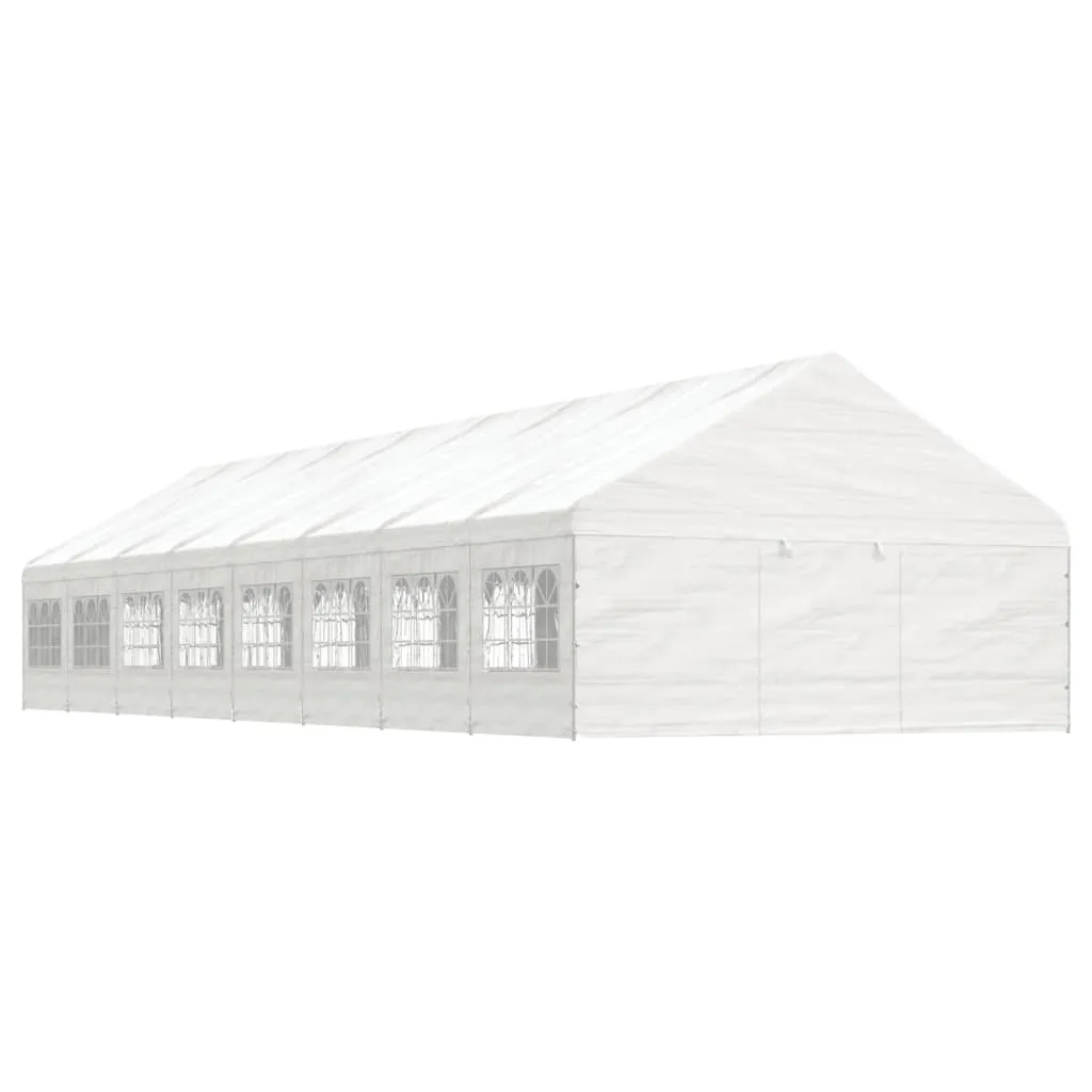 vidaXL Gazebo con Tetto Bianco 17,84x5,88x3,75 m in Polietilene