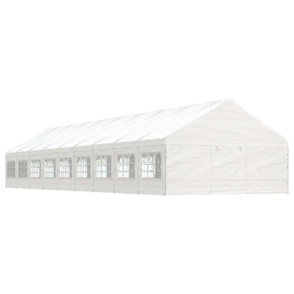 vidaXL Gazebo con Tetto Bianco 20,07x5,88x3,75 m in Polietilene