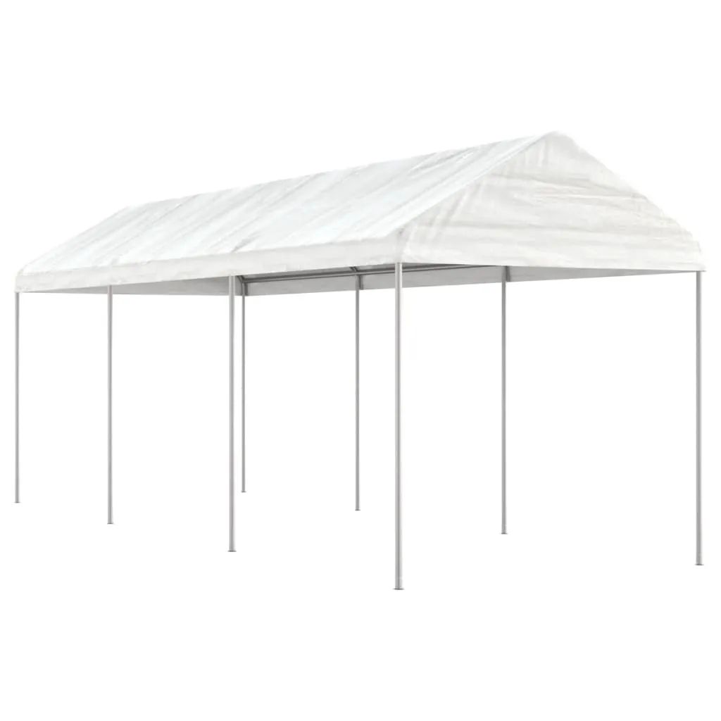 vidaXL Gazebo con Tetto Bianco 6,69x2,28x2,69 m in Polietilene