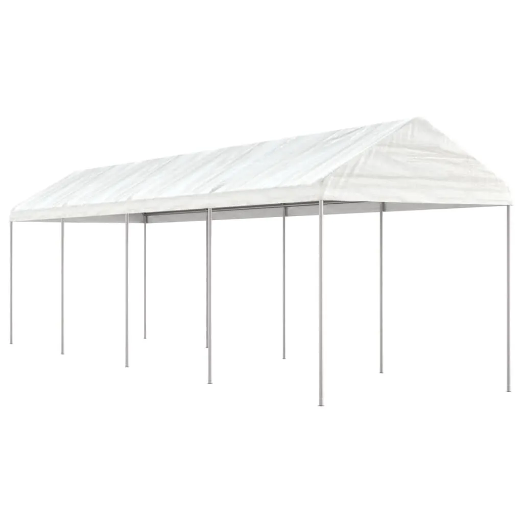 vidaXL Gazebo con Tetto Bianco 8,92x2,28x2,69 m in Polietilene