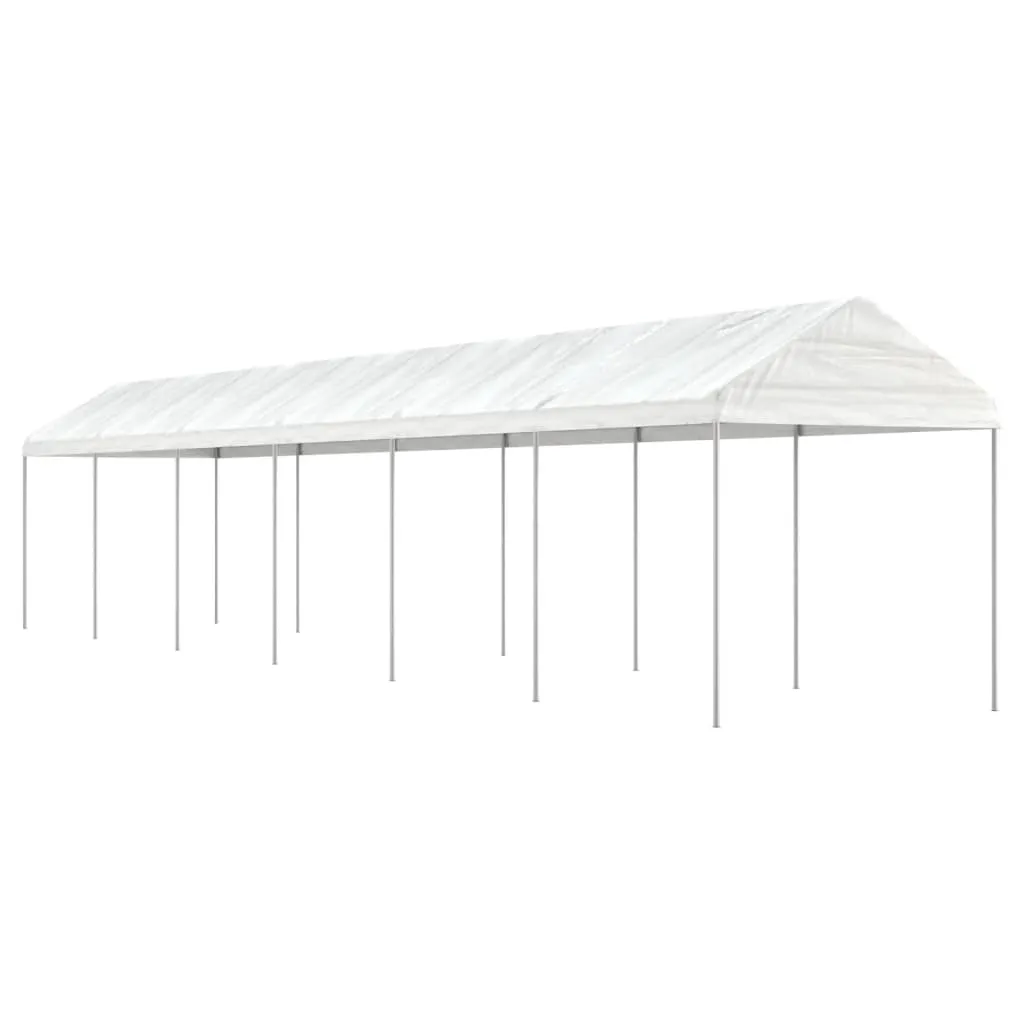 vidaXL Gazebo con Tetto Bianco 13,38x2,28x2,69 m in Polietilene