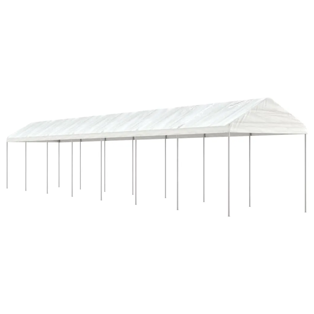 vidaXL Gazebo con Tetto Bianco 15,61x2,28x2,69 m in Polietilene