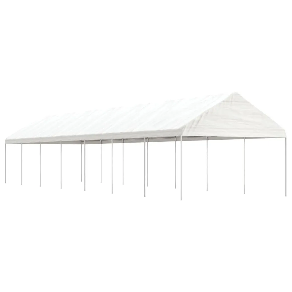 vidaXL Gazebo con Tetto Bianco 15,61x4,08x3,22 m in Polietilene