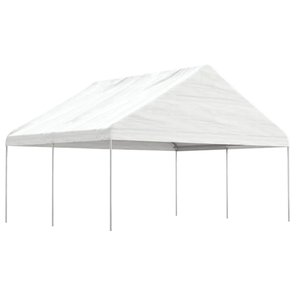 vidaXL Gazebo con Tetto Bianco 4,46x5,88x3,75 m in Polietilene