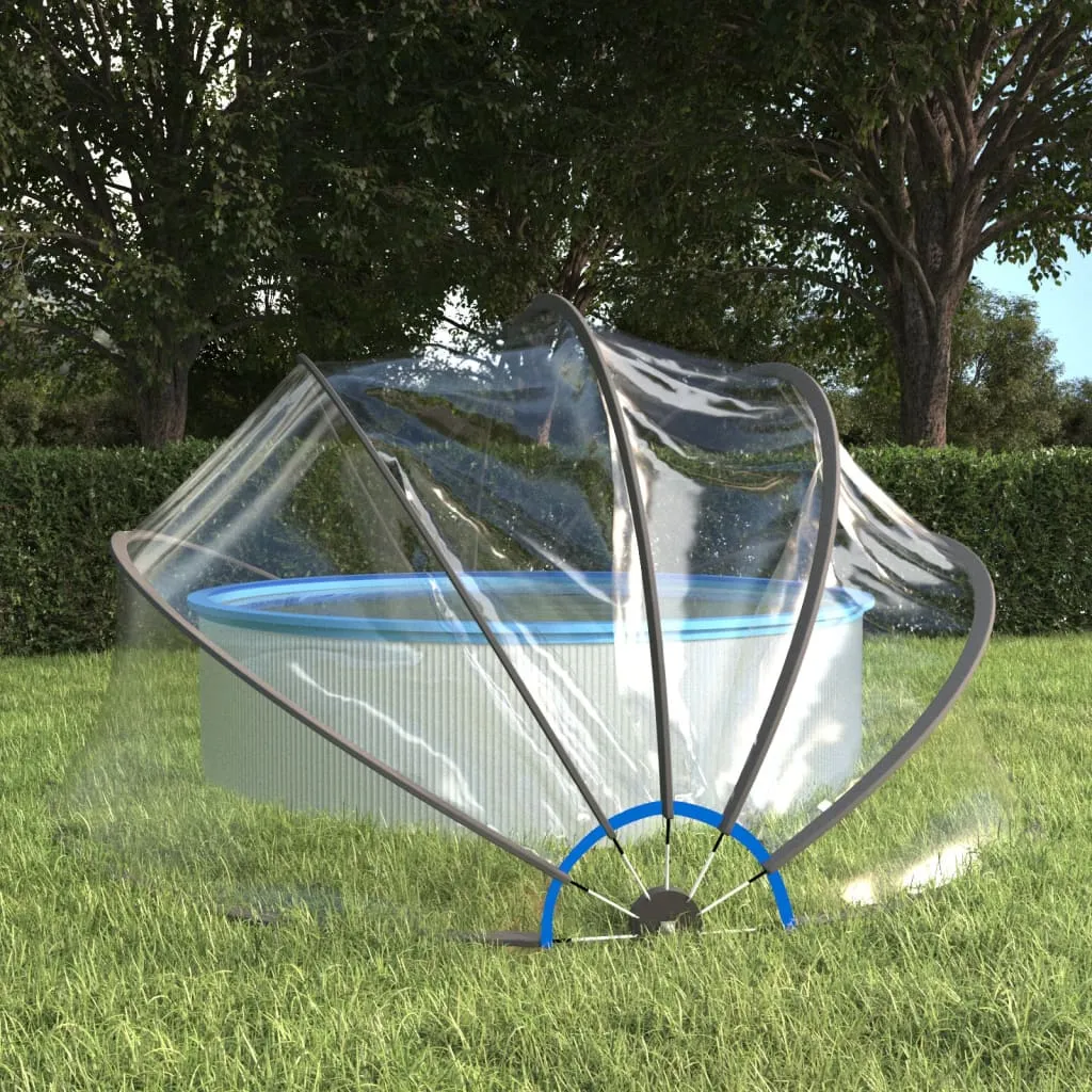 vidaXL Cupola per Piscina Rotonda 406x203 cm PVC