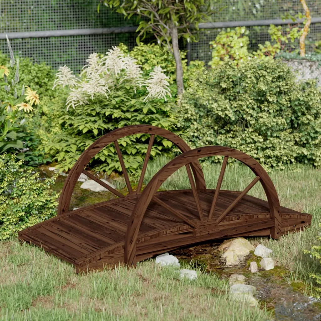 vidaXL Ponte Giardino con Mezza Ruota 99x50x38 cm Legno Massello Abete