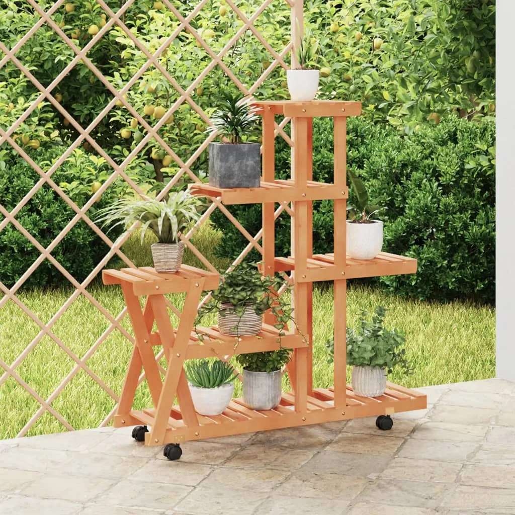 vidaXL Portafiori con Ruote 95x25x101 cm in Legno Massello di Abete