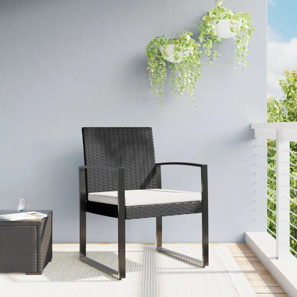 vidaXL Sedie da Pranzo da Giardino 2 pz Nere in Rattan PP