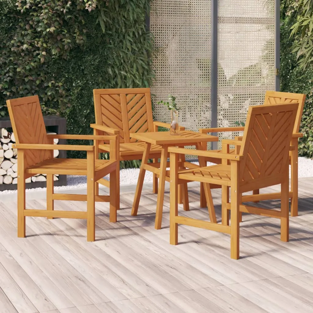 vidaXL Sedie da Pranzo da Giardino 4pz Legno Massello di Acacia