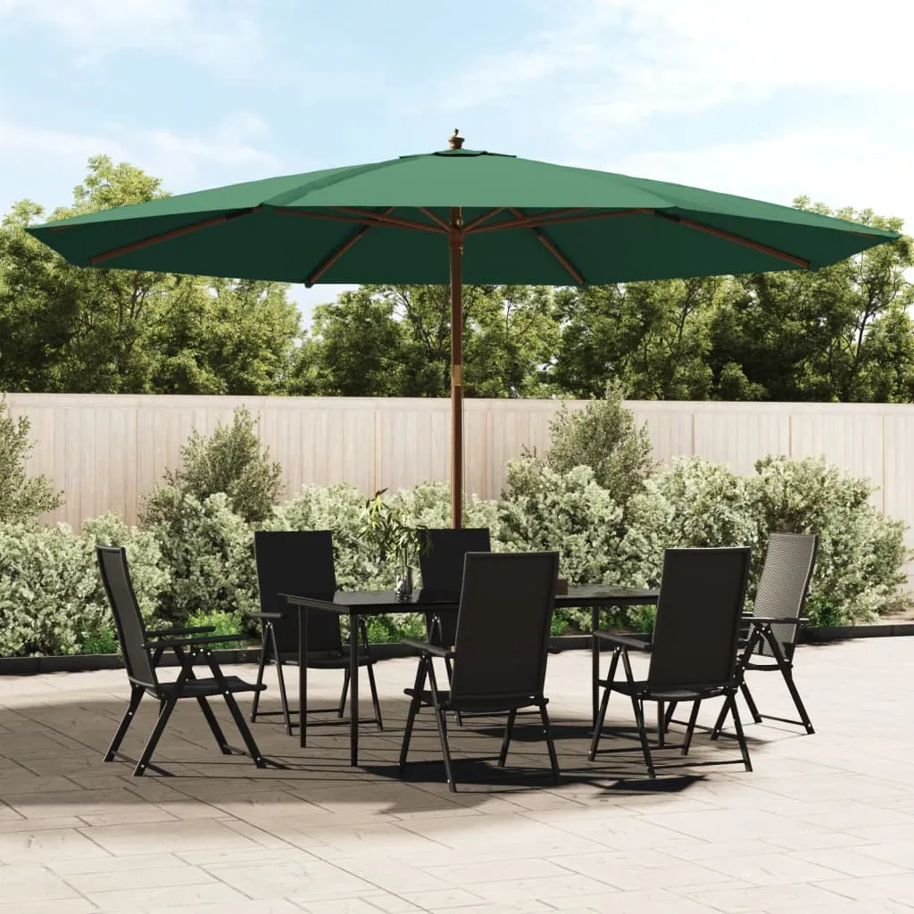 vidaXL Ombrellone da Giardino con Palo in Legno Verde 400x273 cm