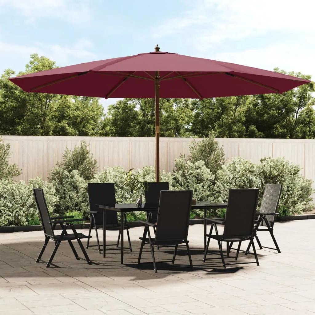 vidaXL Ombrellone da Giardino con Palo Legno Rosso Bordeaux 400x273 cm