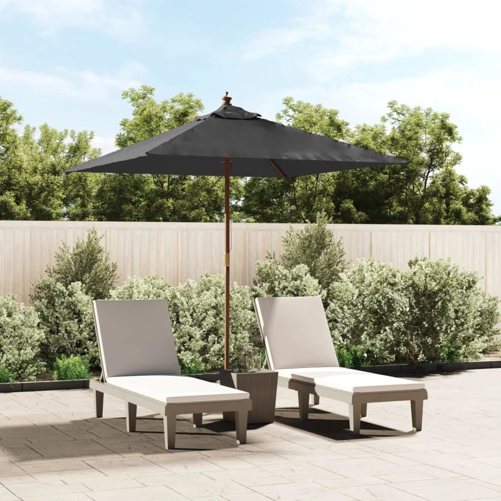 vidaXL Ombrellone Giardino con Palo in Legno Antracite 198x198x231 cm