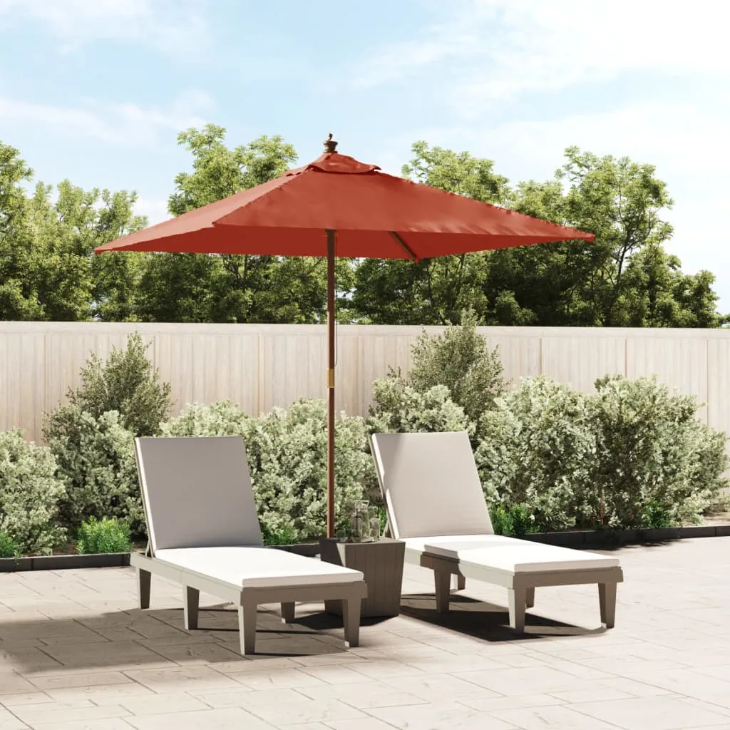 vidaXL Ombrellone Giardino con Palo in Legno Terracotta 198x198x231 cm