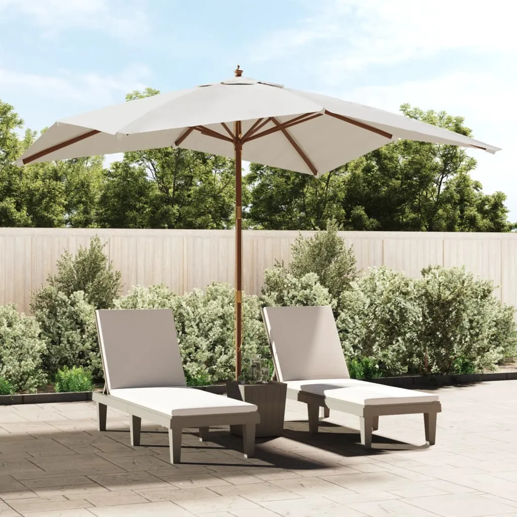 vidaXL Ombrellone da Giardino con Palo in Legno Sabbia 300x300x273 cm