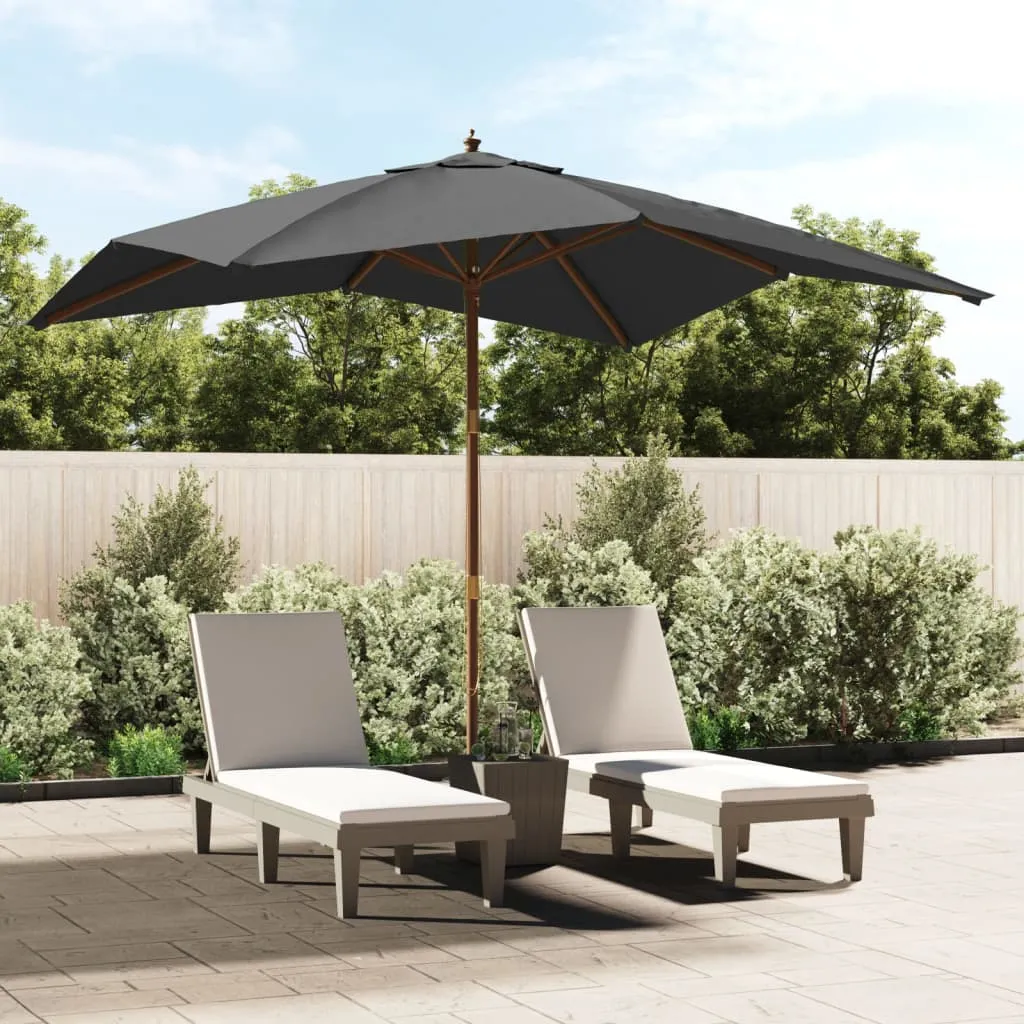 vidaXL Ombrellone Giardino con Palo in Legno Antracite 300x300x273 cm