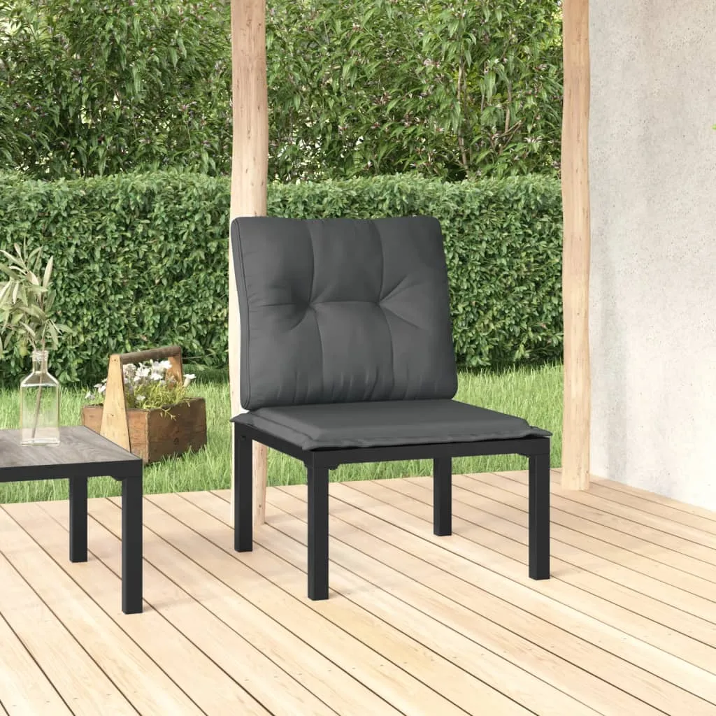 vidaXL Poltrona da Giardino con Cuscini Polyrattan Nero e Grigio