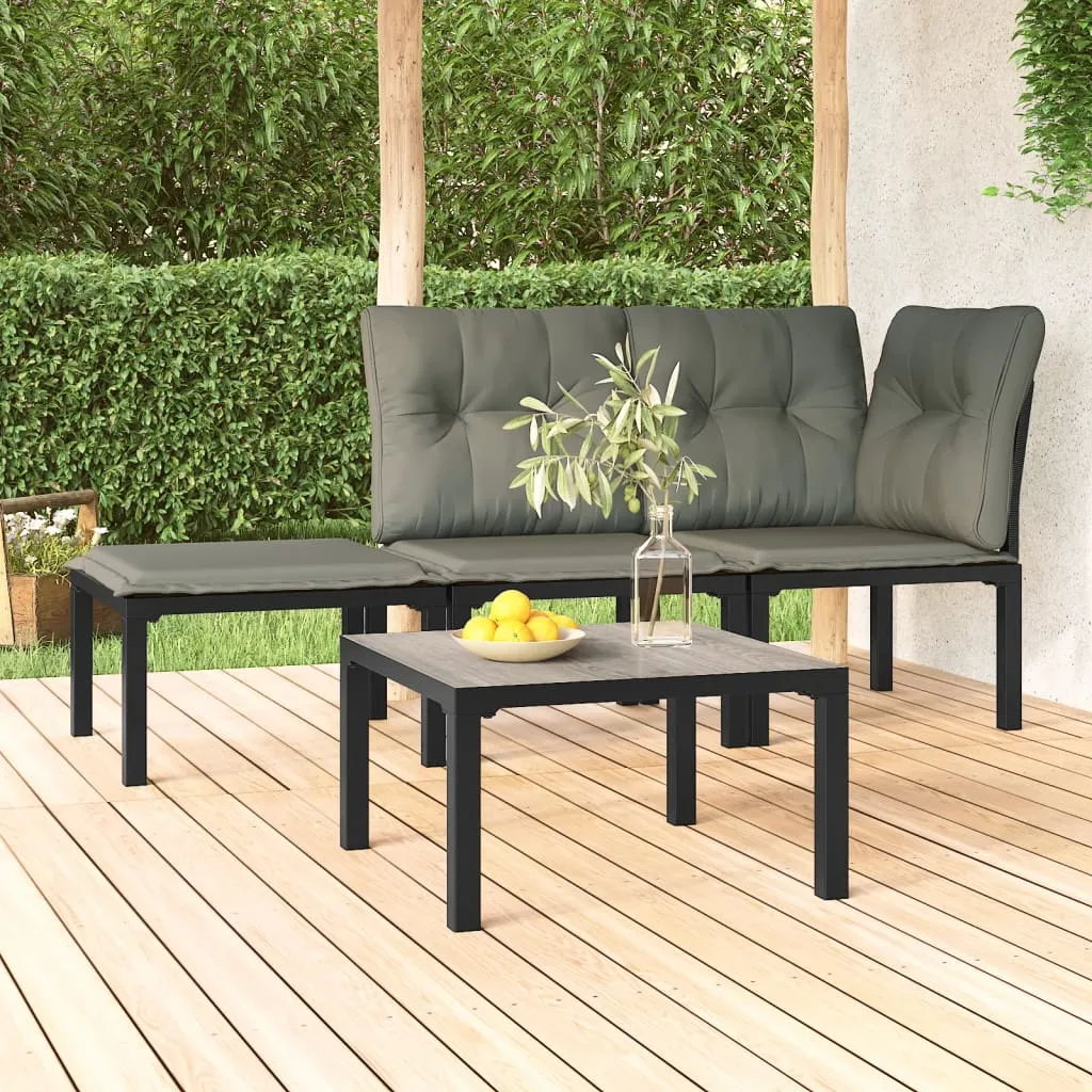 vidaXL Tavolino da Giardino Grigio 55x55x31 cm DPC e Acciaio