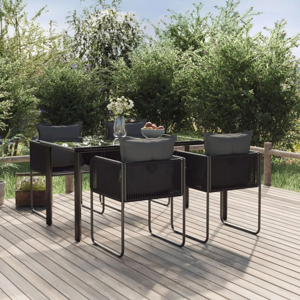 vidaXL Set da Pranzo da Giardino 5 pz Nero