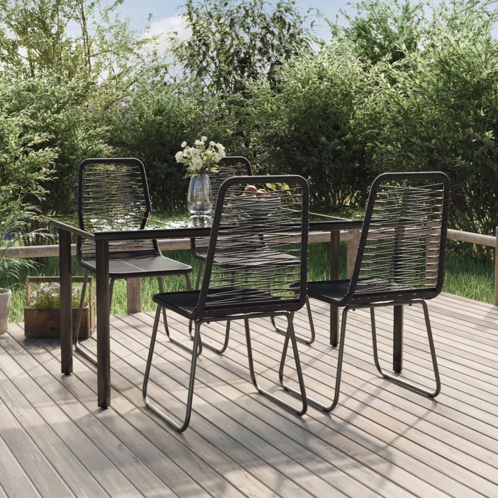 vidaXL Set da Pranzo da Giardino 5 pz Nero