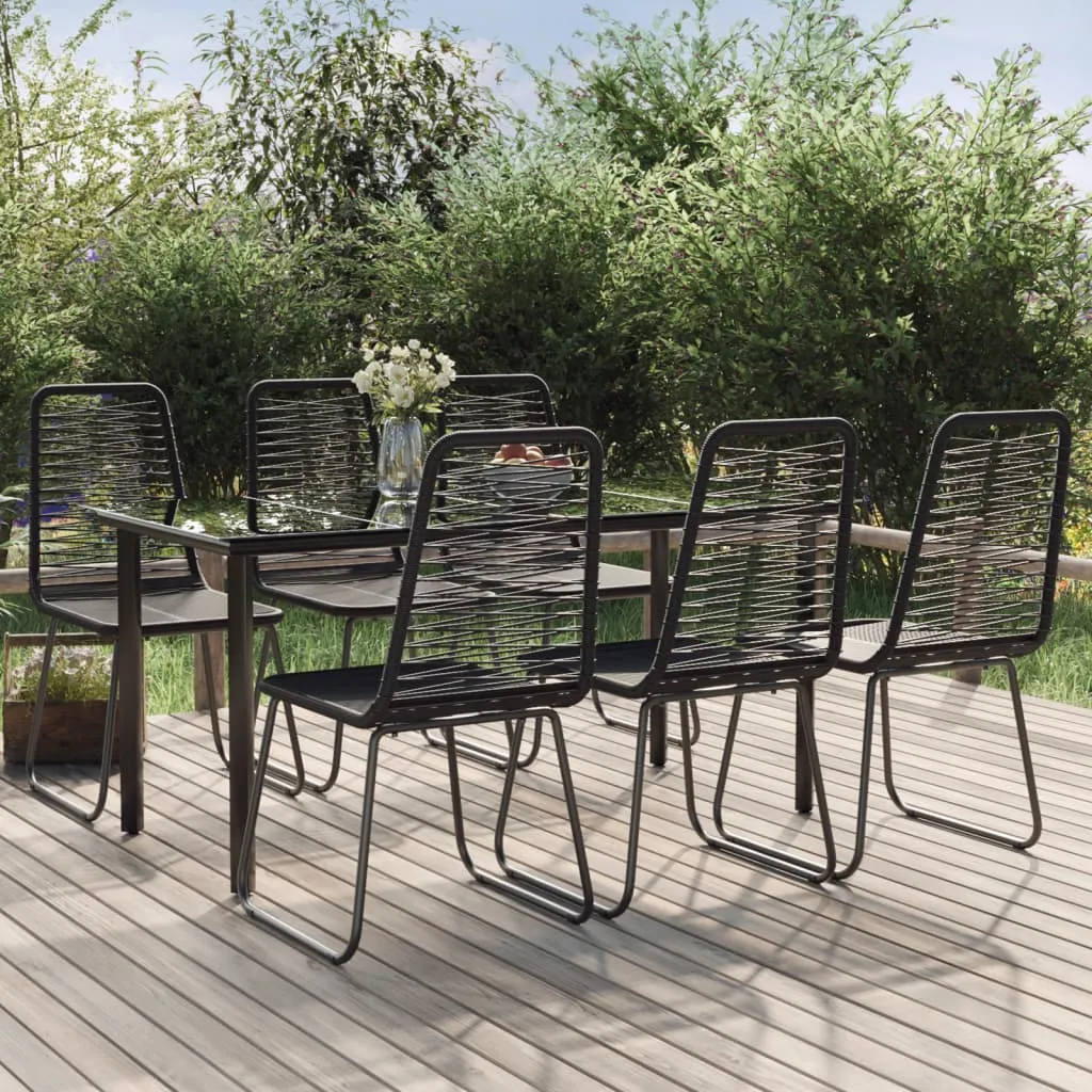 vidaXL Set da Pranzo da Giardino 7 pz Nero