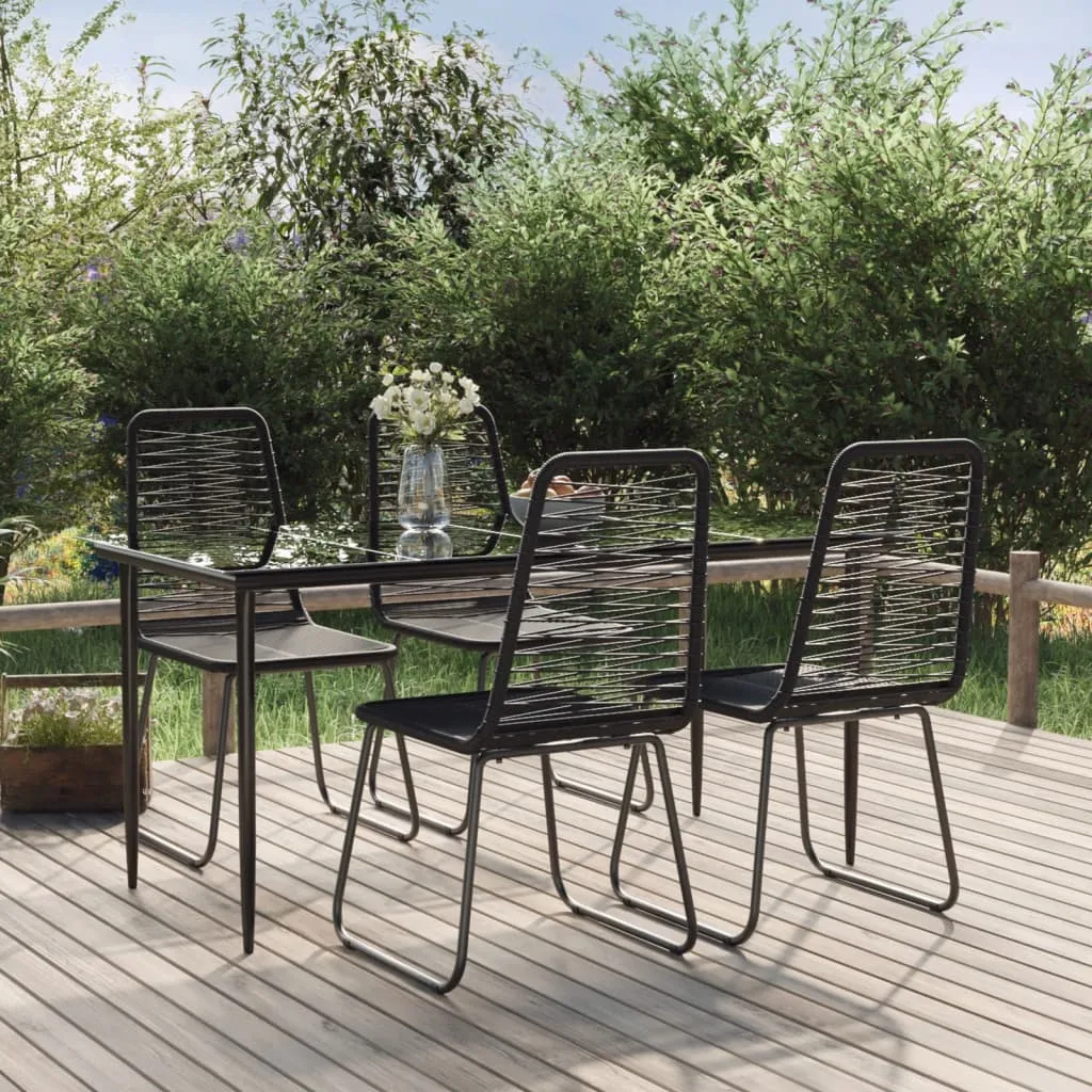 vidaXL Set da Pranzo da Giardino 5 pz Nero