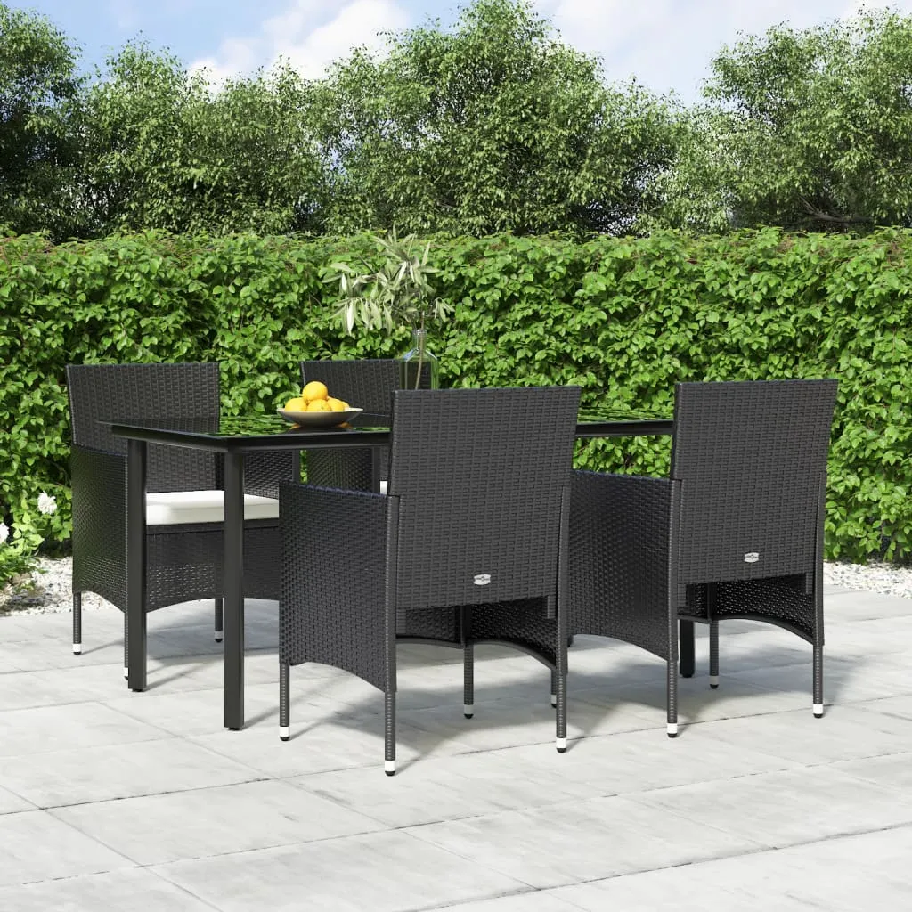 vidaXL Set da Pranzo da Giardino 5 pz con Cuscini Nero