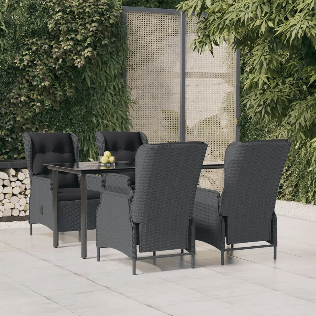 vidaXL Set da Pranzo da Giardino 5 pz Grigio Scuro in Polyrattan