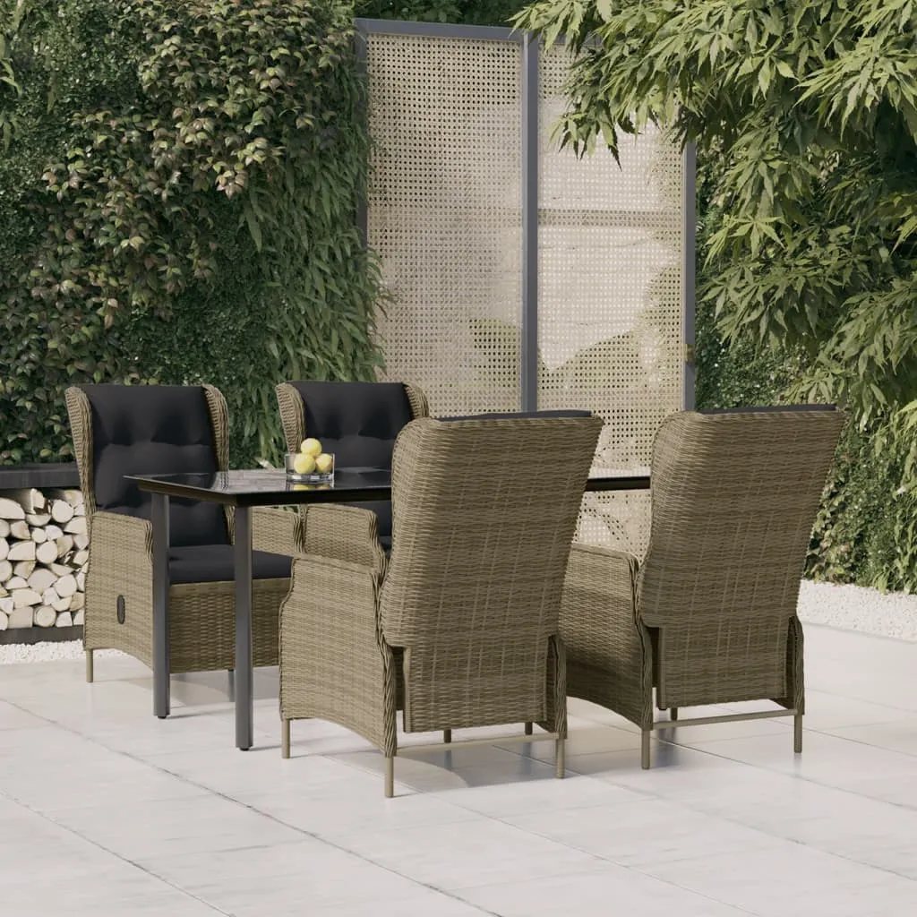 vidaXL Set da Pranzo da Giardino 5 pz Marrone in Polyrattan