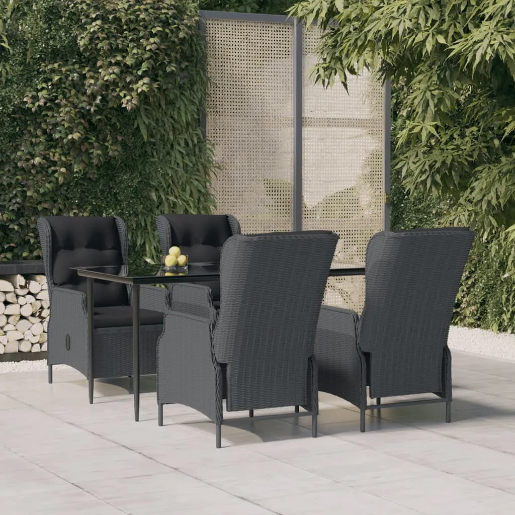 vidaXL Set da Pranzo da Giardino 5 pz Grigio Scuro in Polyrattan