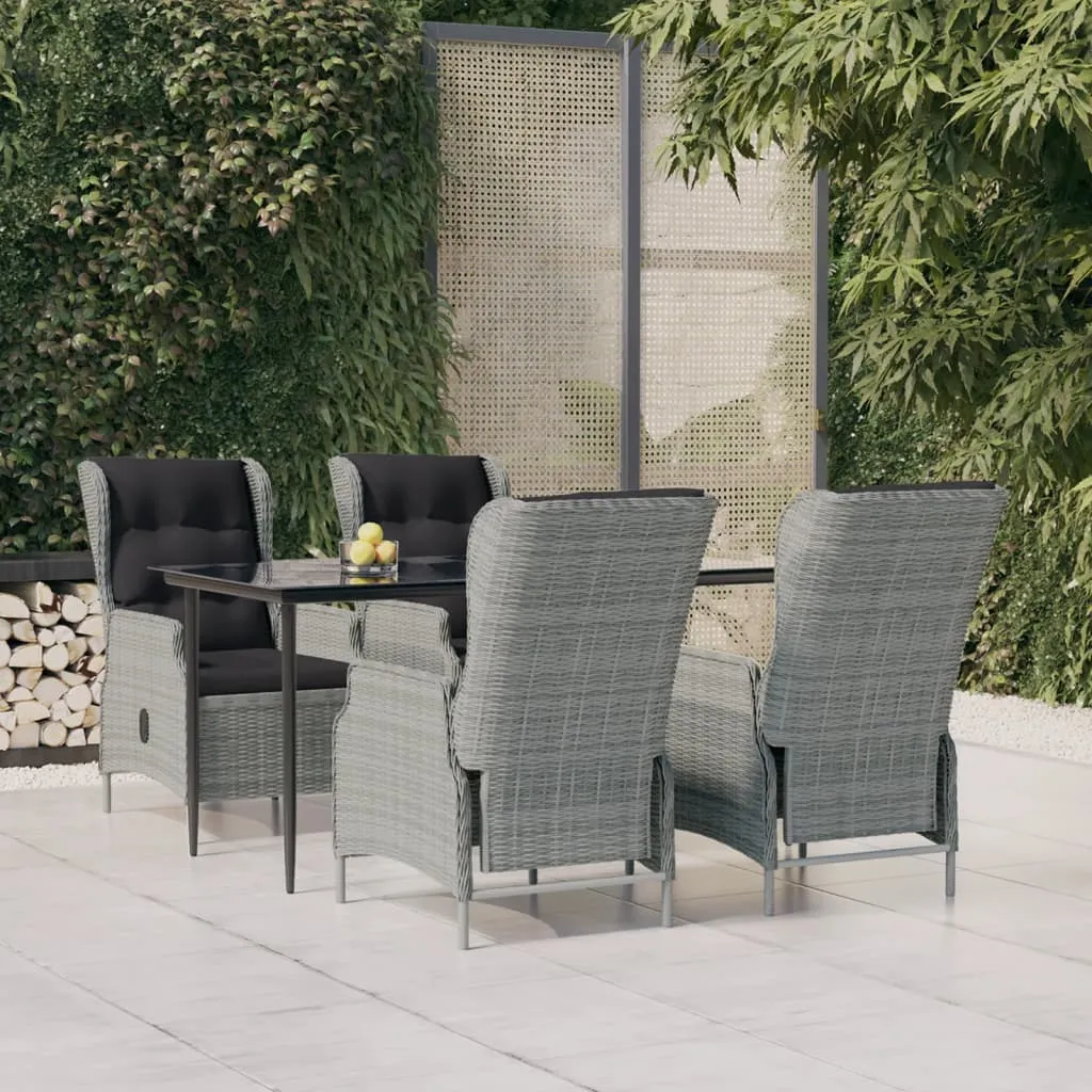 vidaXL Set da Pranzo da Giardino 5 pz Grigio Chiaro in Polyrattan