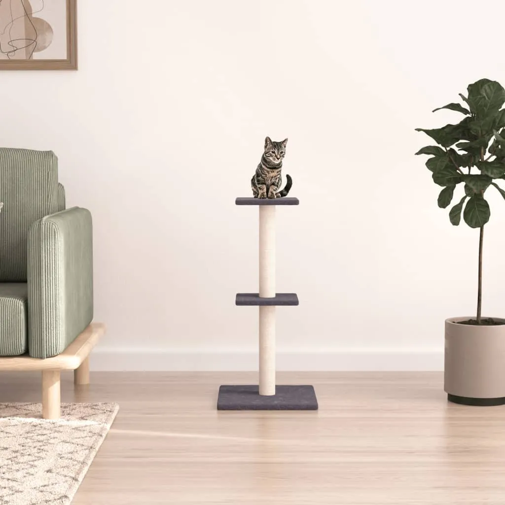 vidaXL Albero per Gatti con Tiragraffi in Sisal Grigio Scuro 73 cm