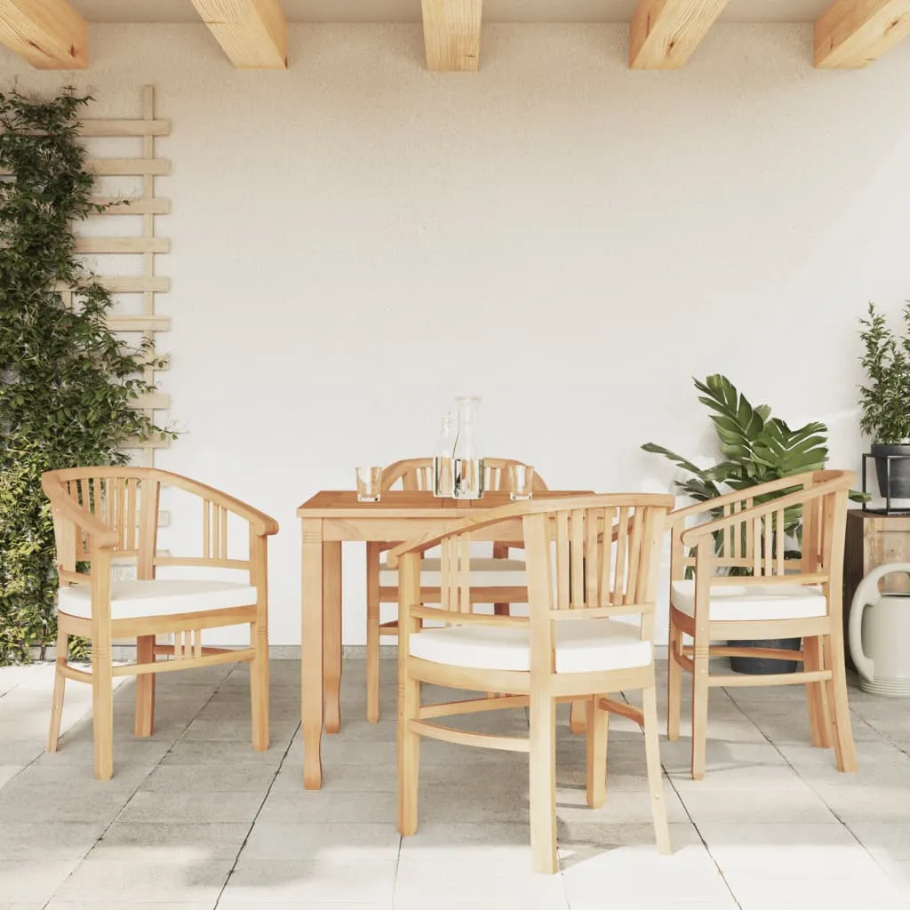 vidaXL Set da Pranzo per Giardino 5 pz in Legno Massello di Teak