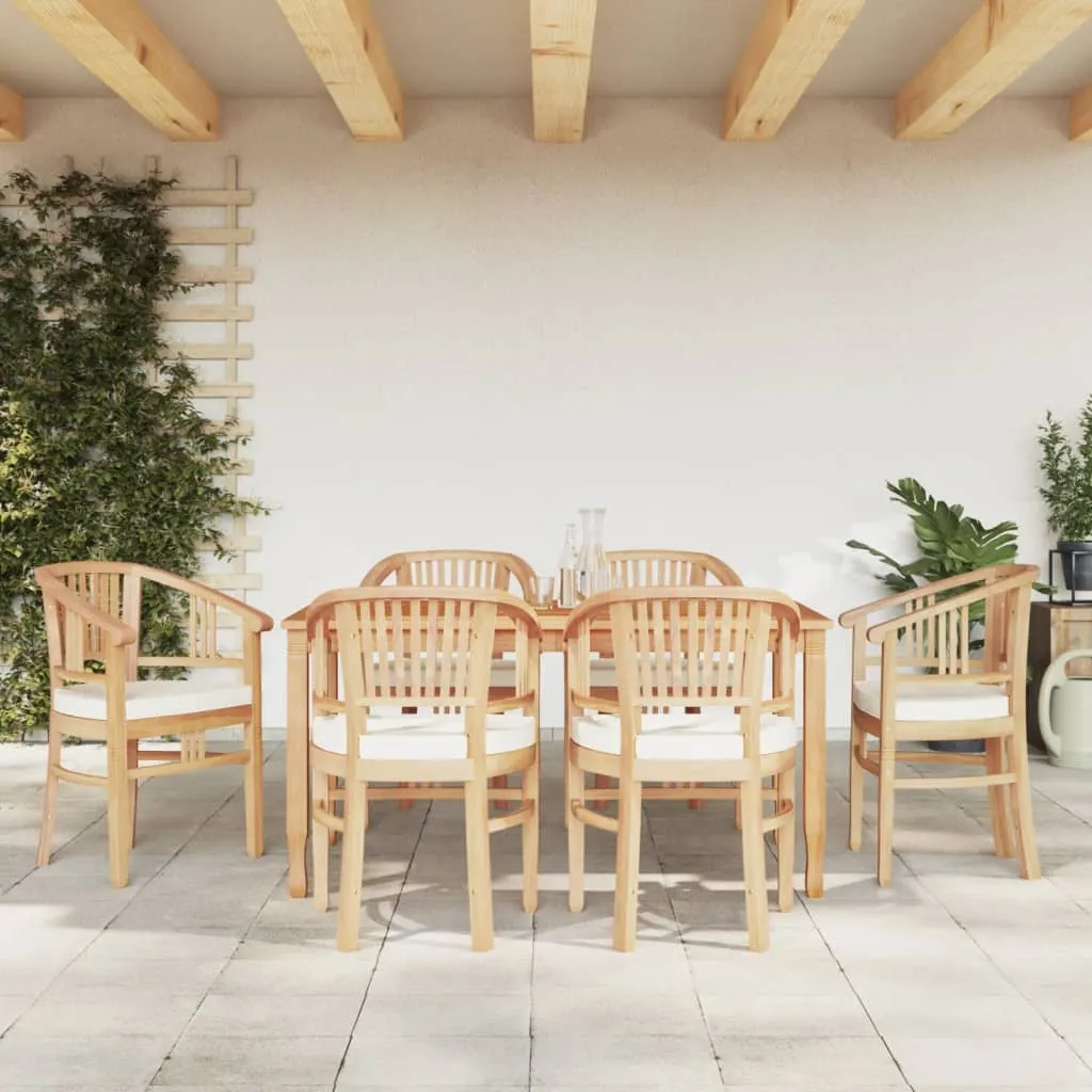 vidaXL Set da Pranzo da Giardino 7 pz in Legno Massello di Teak