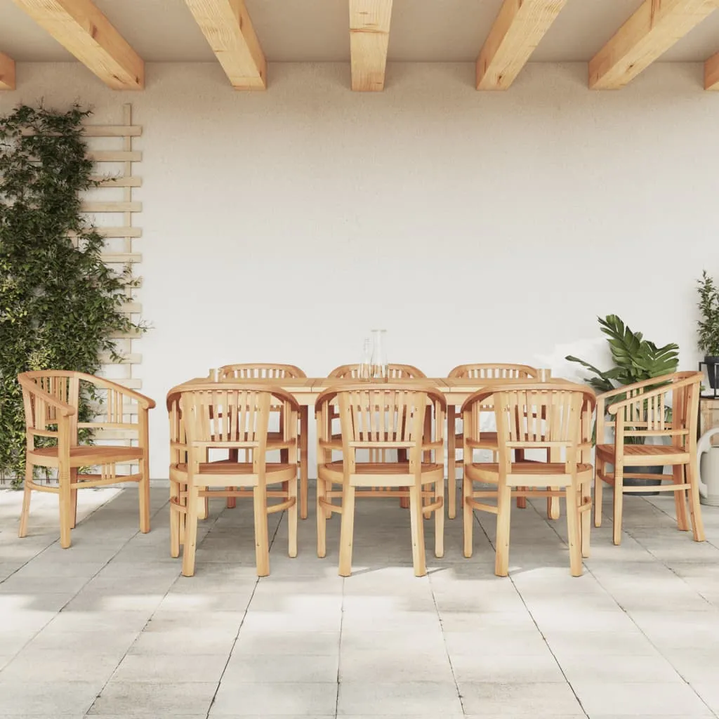 vidaXL Set da Pranzo per Giardino 9 pz in Legno Massello di Teak