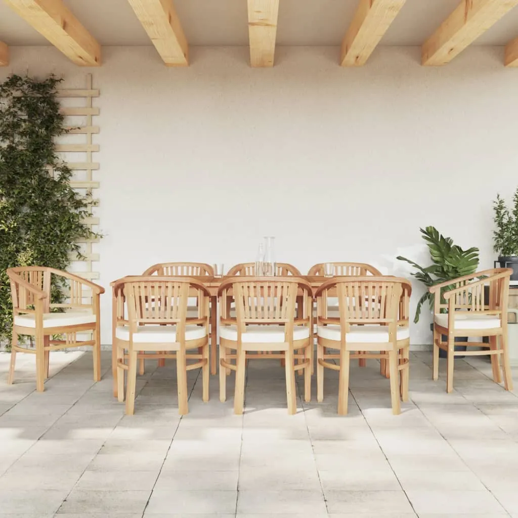 vidaXL Set da Pranzo per Giardino 9 pz in Legno Massello di Teak