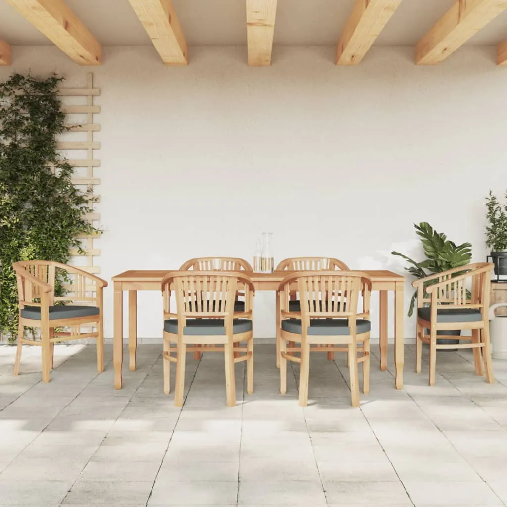 vidaXL Set da Pranzo da Giardino 7 pz in Legno Massello di Teak