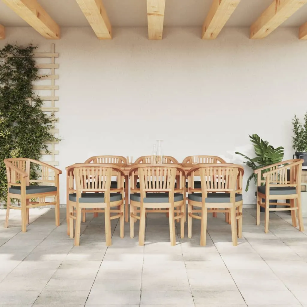 vidaXL Set da Pranzo per Giardino 9 pz in Legno Massello di Teak