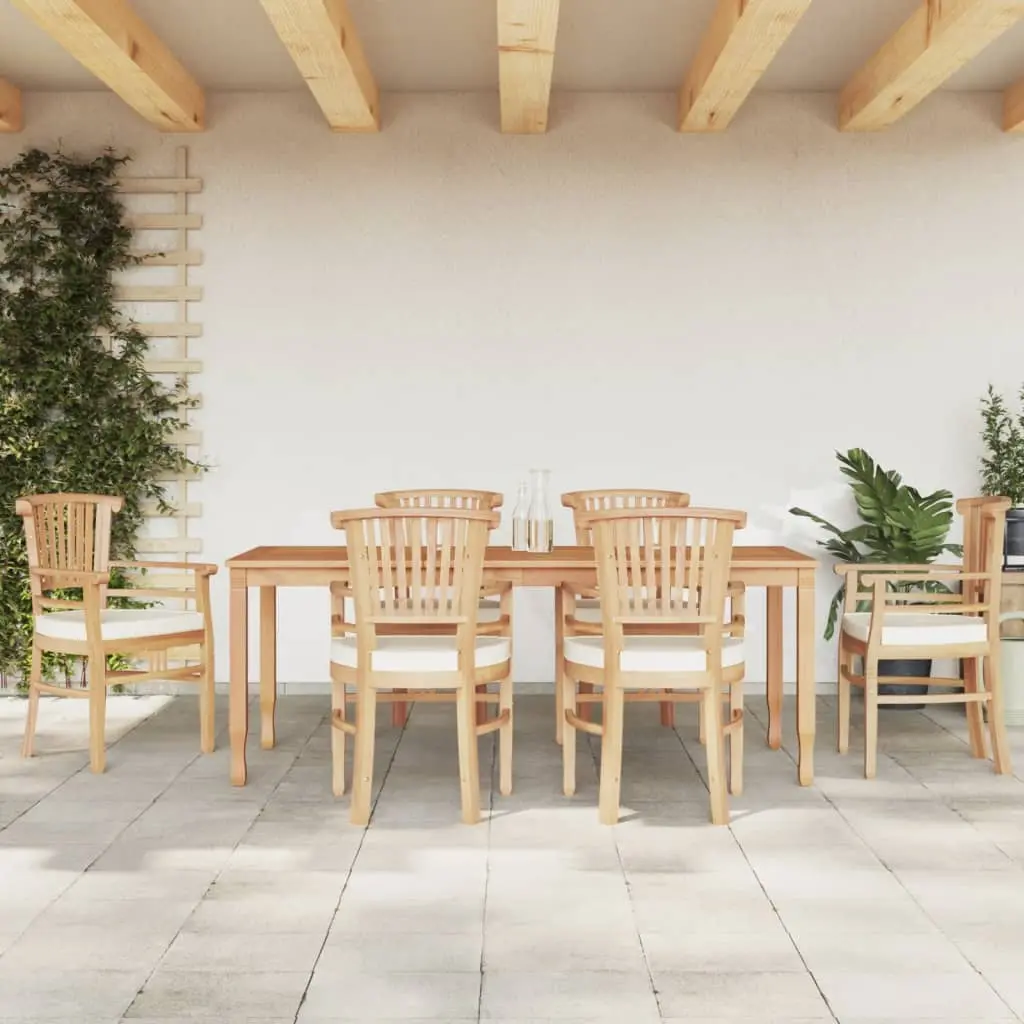 Set da Pranzo da Giardino 7 pz in Legno Massello di Teak