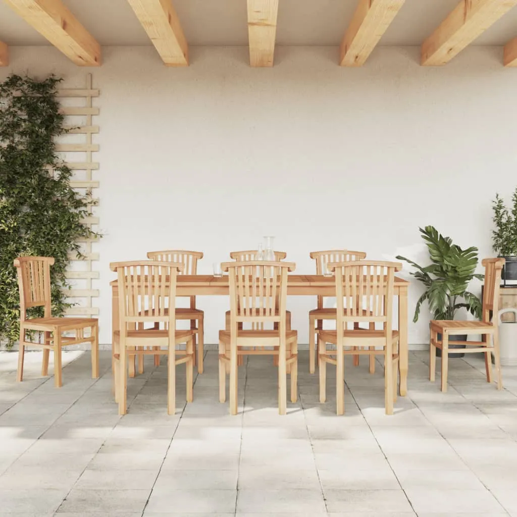 vidaXL Set da Pranzo per Giardino 9 pz in Legno Massello di Teak