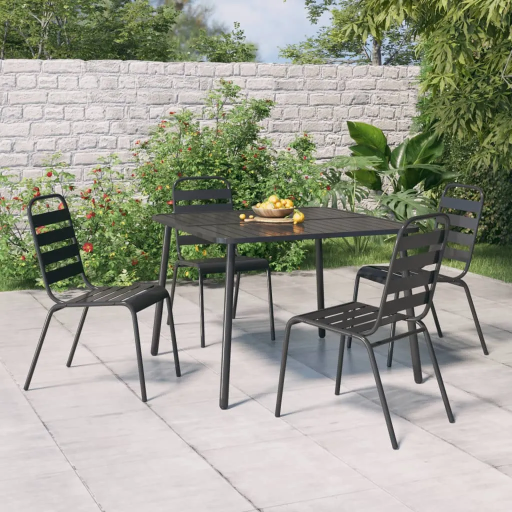 vidaXL Tavolo da Giardino Antracite 100x100x71 cm Acciaio