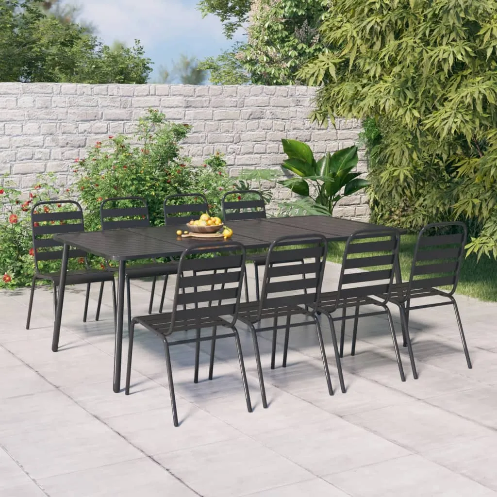 vidaXL Tavolo da Giardino Antracite 200x100x71 cm Acciaio