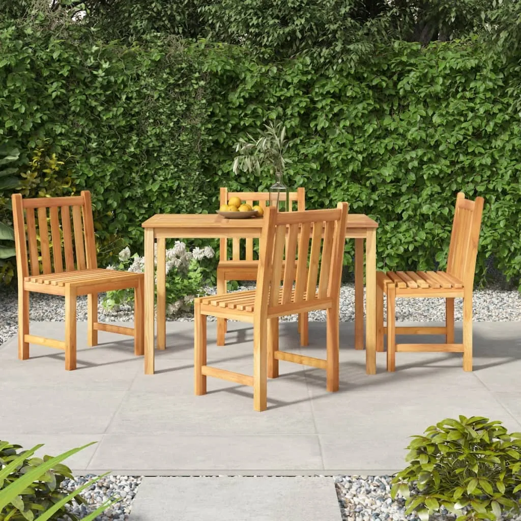 vidaXL Set da Pranzo per Giardino 5 pz in Legno Massello di Teak