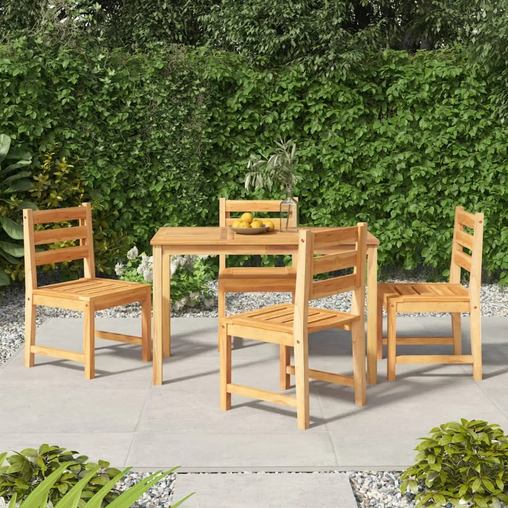 vidaXL Set da Pranzo per Giardino 5 pz in Legno Massello di Teak