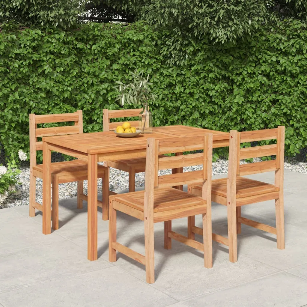 vidaXL Set da Pranzo per Giardino 5 pz in Legno Massello di Teak