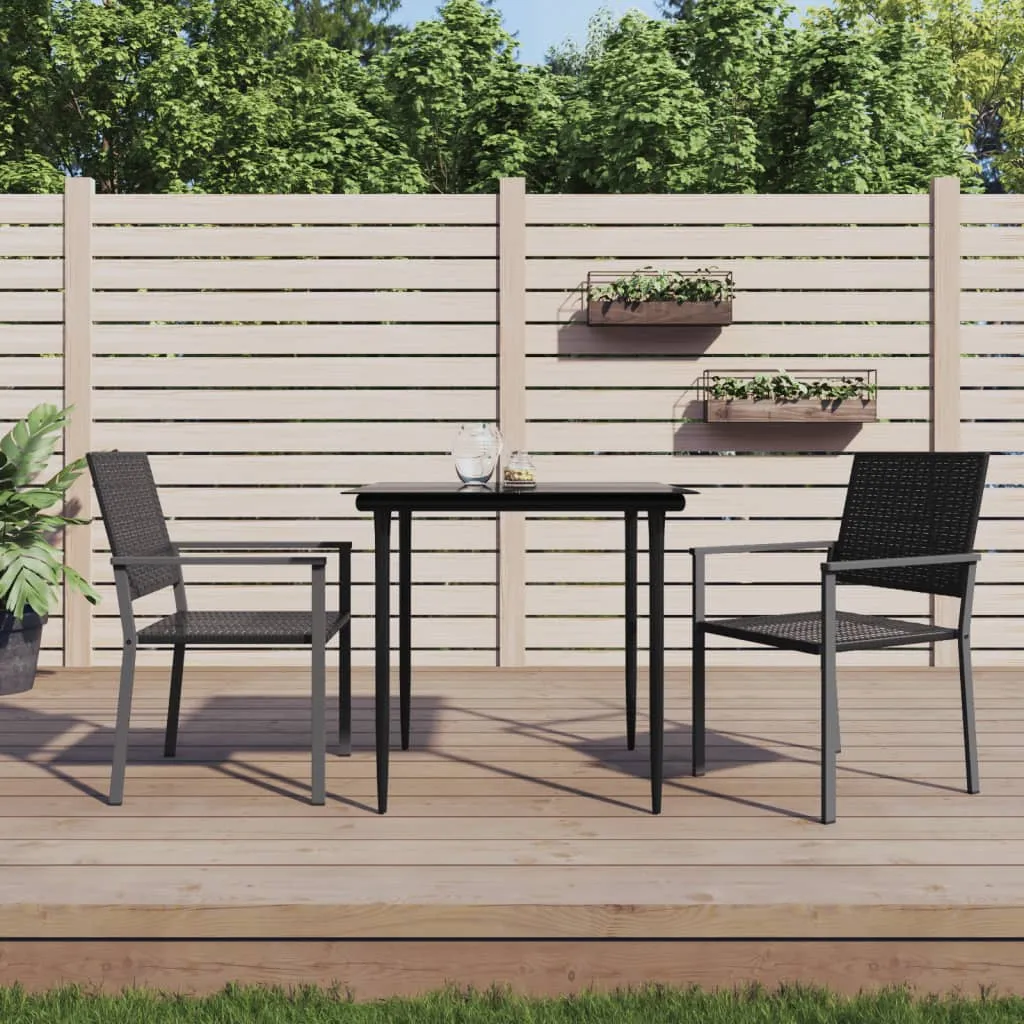 vidaXL Sedie da Giardino 2 pz Nere 54x62,5x89 cm in Polyrattan